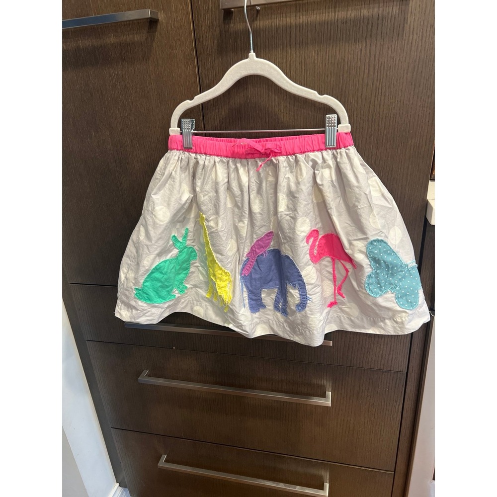 MINI-BODEN Appliqué Elephant,‎ Flamingo, Rabbit. Girls Skirt Size 9-10 EUC